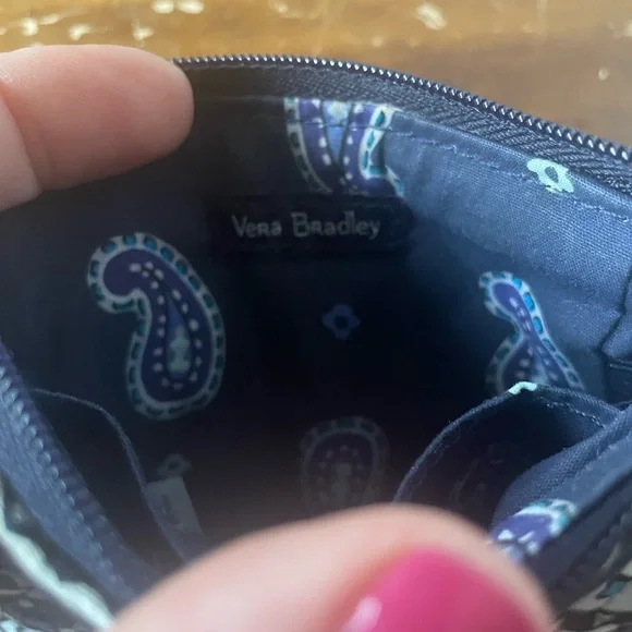 Vera Bradley DEEP NIGHT PAISLEY Blue Card Case ID holder Wallet Pouch Bag - Picture 7 of 7